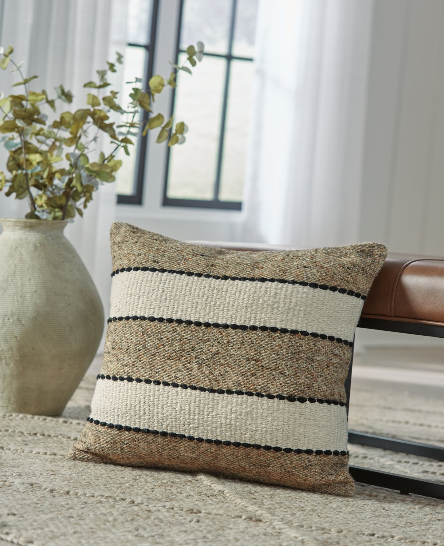Cape Furniture Outlet - Ashley Furniture - Rueford Pillows - Pillow (4/CS) / Brown/Black/Natural - A1001063