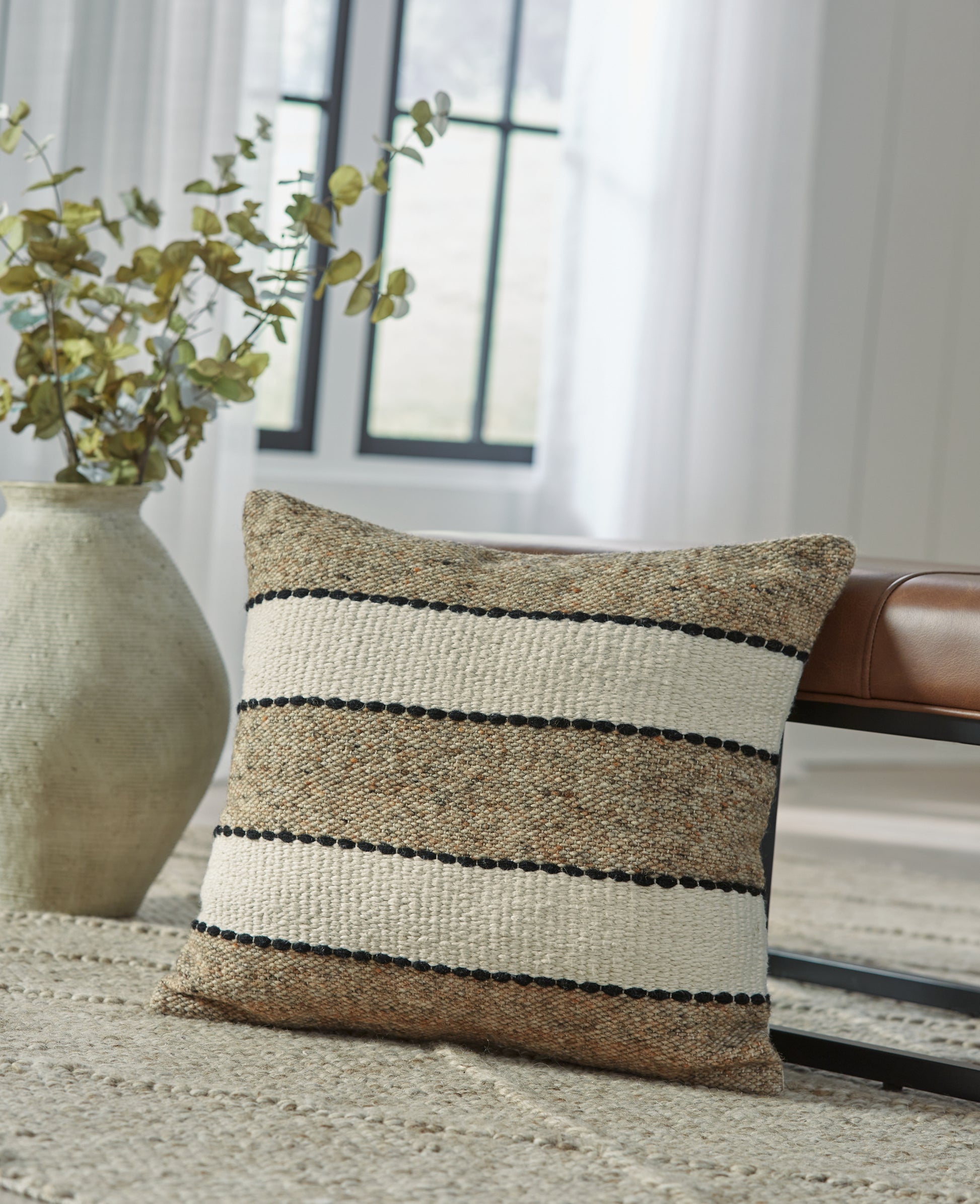 Cape Furniture Outlet - Ashley Furniture - Rueford Pillows - Pillow (4/CS) / Brown/Black/Natural - A1001063