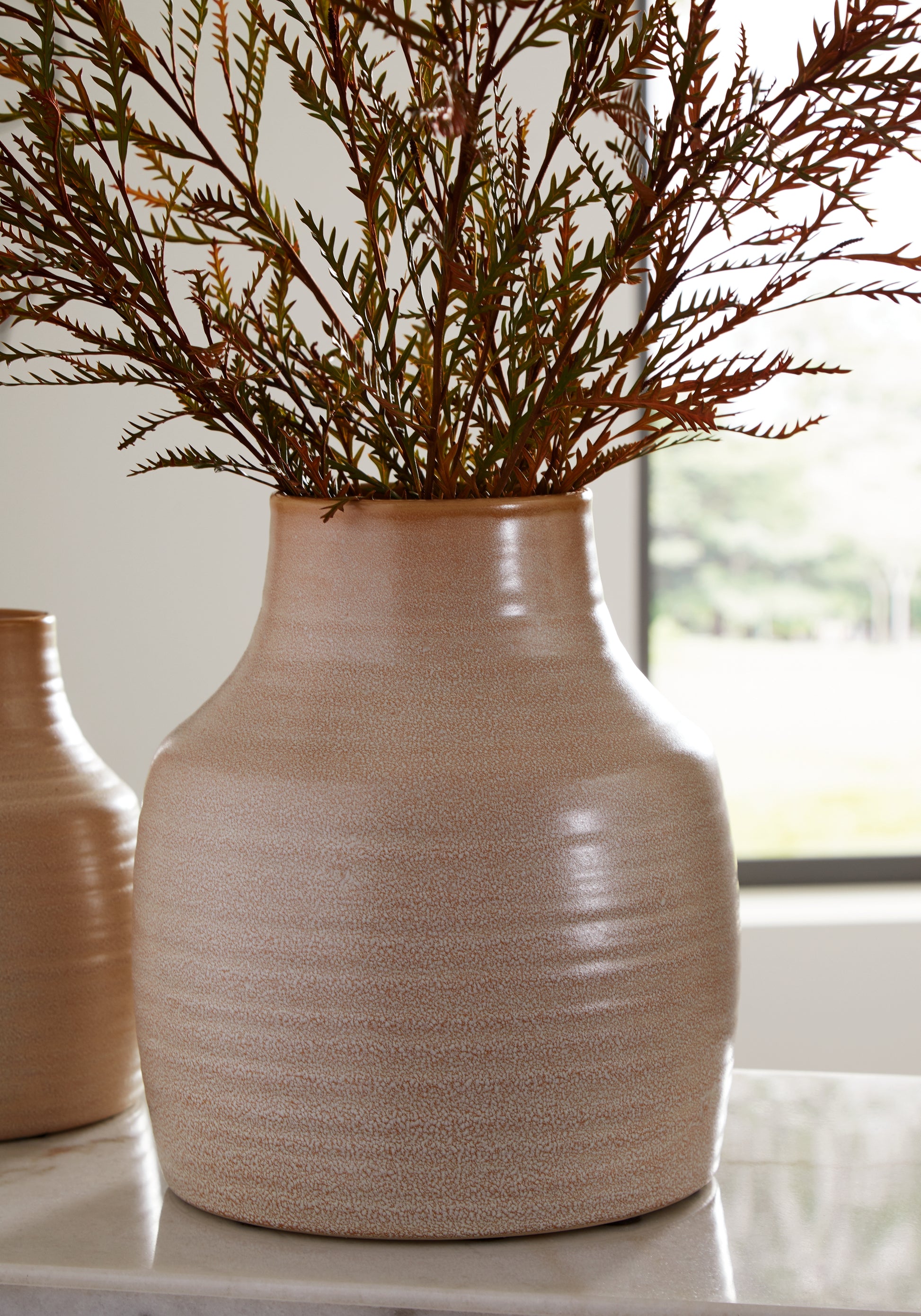 Cape Furniture Outlet - Ashley Furniture - Millcott Vase - Vase (2/CS) / Tan - A2000582