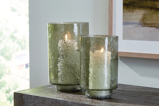 Cape Furniture Outlet - Ashley Furniture - Clarkton Candle Holder - Candle Holder Set (Set of 2) / Green - A2000623