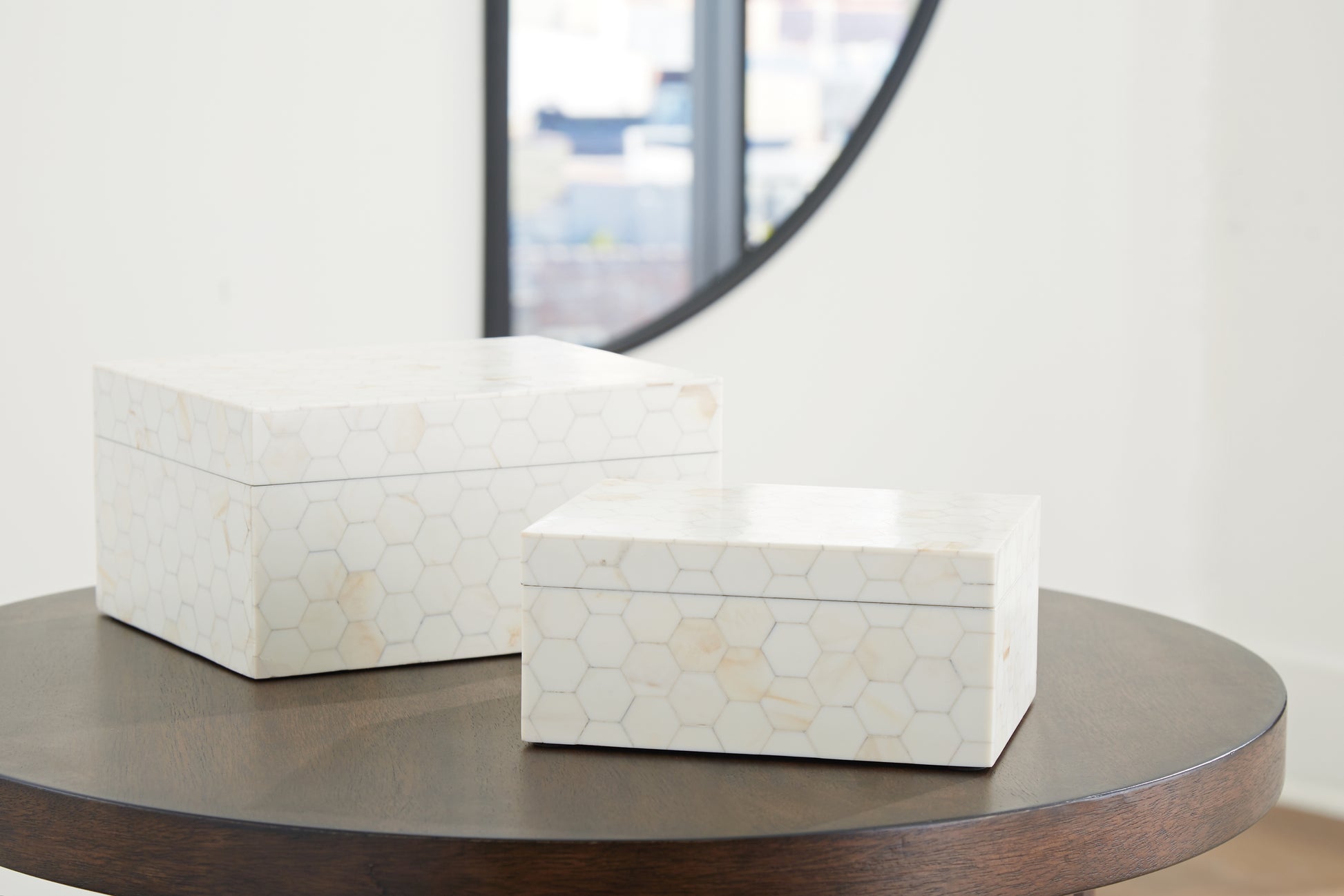 Cape Furniture Outlet - Ashley Furniture - Aldenburg Box (Set of 2) - Box Set (Set of 2) / Cream - A2000690