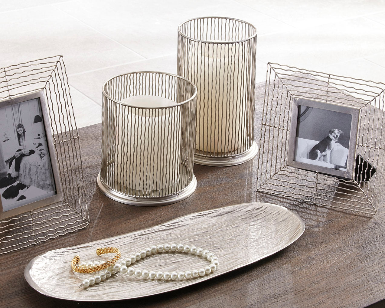 Cape Furniture Outlet - Ashley Furniture - Dympna Accessory Set (Set of 5) - Accessory Set (5/CN) / Silver Finish - A2C00115