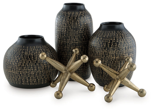 Cape Furniture Outlet - Ashley Furniture - Vinburn Accessory Set (Set of 5) - Accessory Set (5/CN) / Black/Gold Finish - A2C00212
