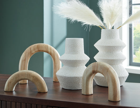 Cape Furniture Outlet - Ashley Furniture - Maddwarth Accessory Set (Set of 5) - Accessory Set (5/CN) / White/Natural Brown - A2C00214