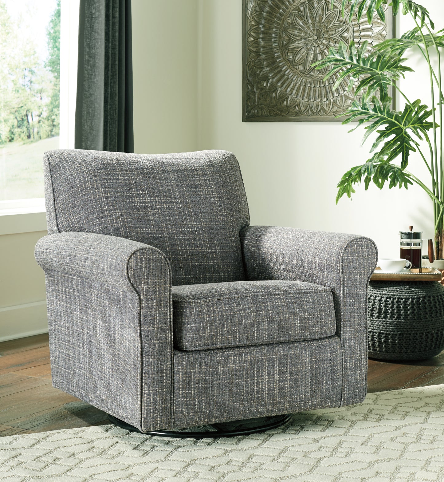 Cape Furniture Outlet - Ashley Furniture - Renley Accent Chair - Swivel Glider Accent Chair / Ash - A3000002