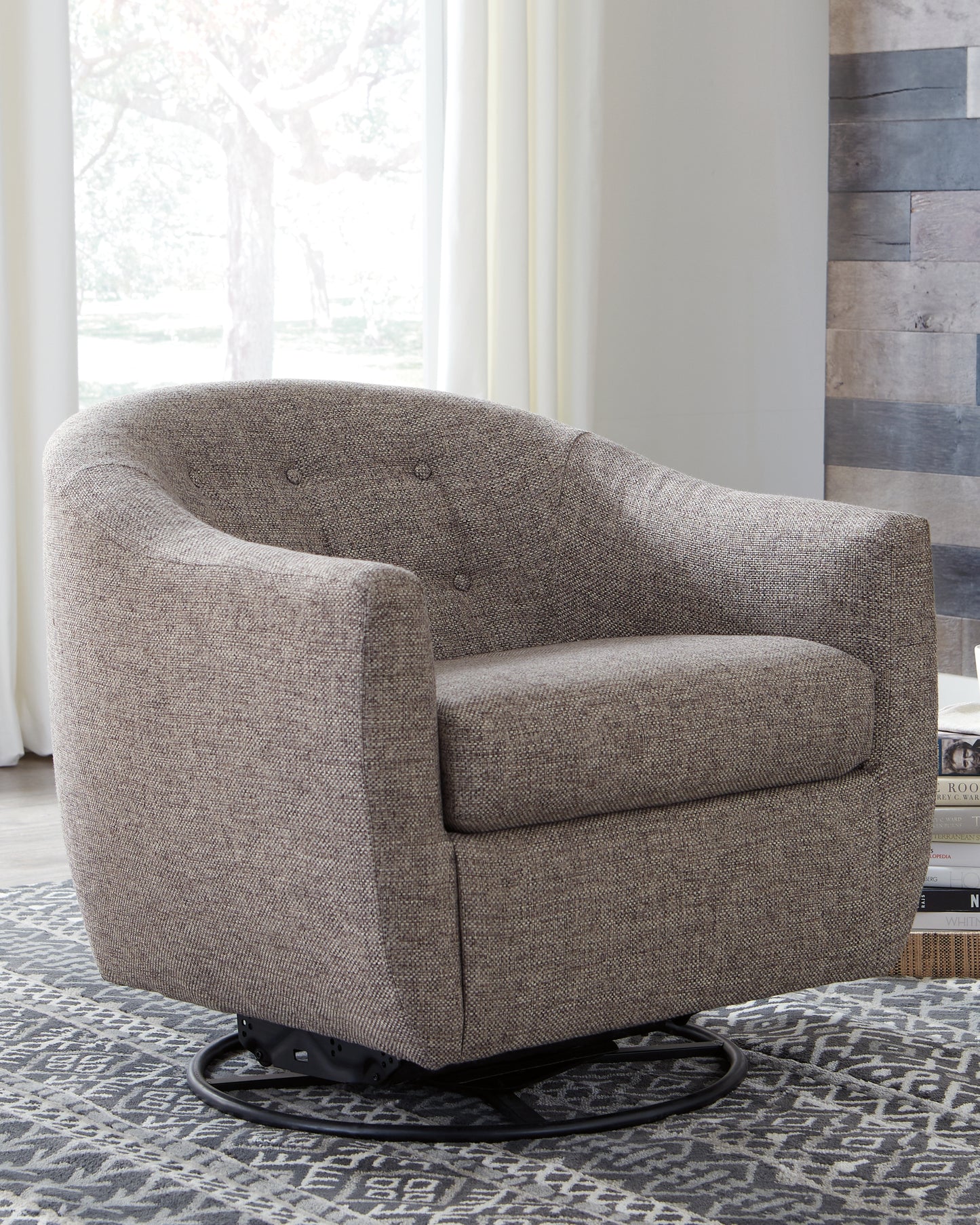 Cape Furniture Outlet - Ashley Furniture - Upshur Accent Chair - Swivel Glider Accent Chair / Taupe - A3000003