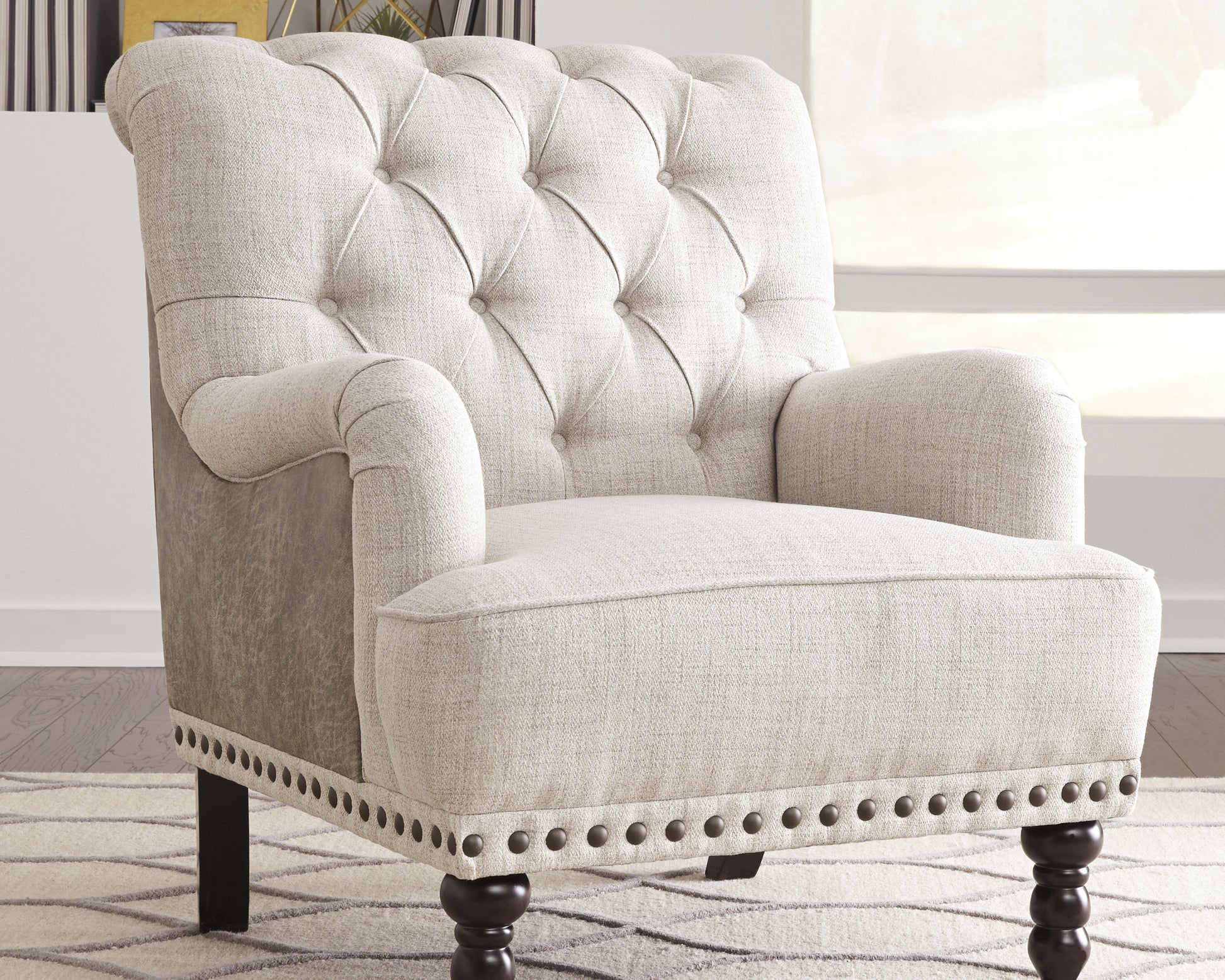 Cape Furniture Outlet - Ashley Furniture - Tartonelle Accent Chair - Accent Chair / Ivory/Taupe - A3000053