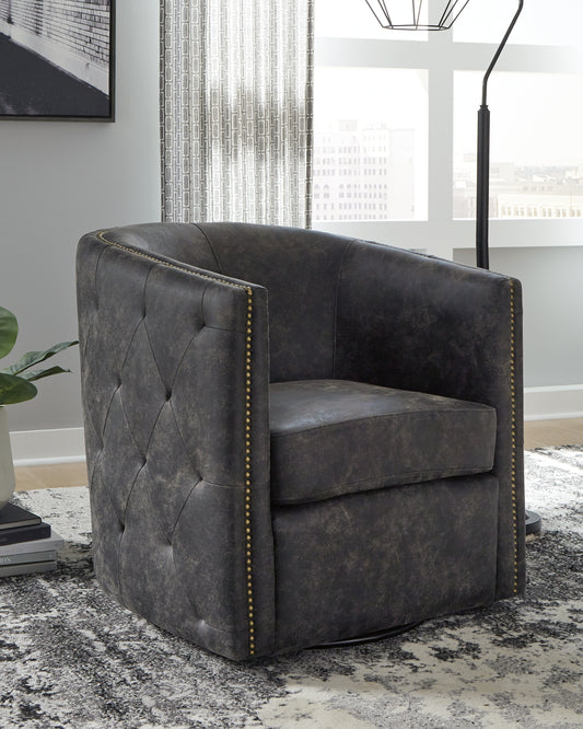 Cape Furniture Outlet - Ashley Furniture - Brentlow Swivel Accent Chair - Swivel Accent Chair / Granite - A3000741