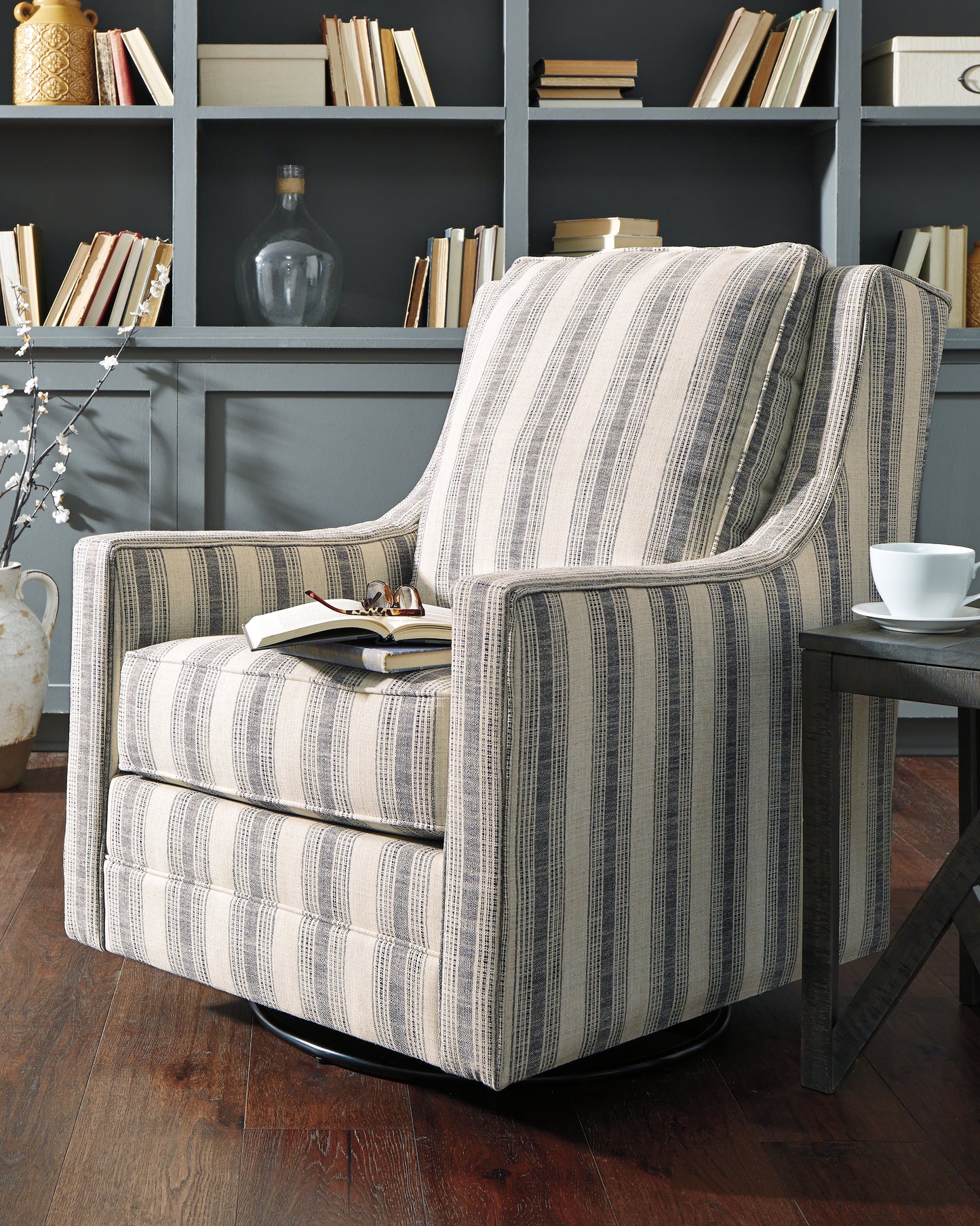 Cape Furniture Outlet - Ashley Furniture - Kambria Swivel Glider Accent Chair - Swivel Glider Accent Chair / Fog - A3000265