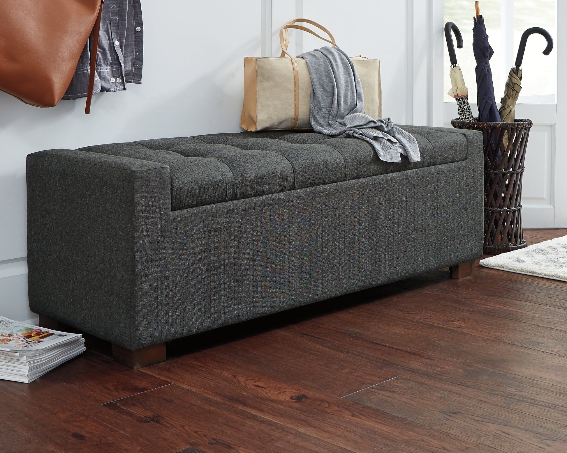 Cape Furniture Outlet - Ashley Furniture - Cortwell Storage Bench - Storage Bench / Gray / 54"W x 18"D x 18"H - A3000224