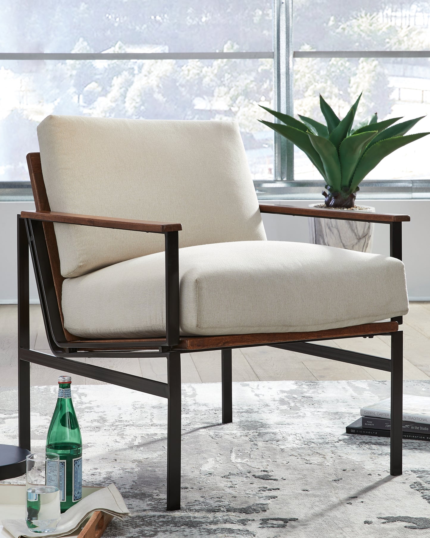 Cape Furniture Outlet - Ashley Furniture - Tilden Accent Chair - Accent Chair / Ivory/Brown - A3000271