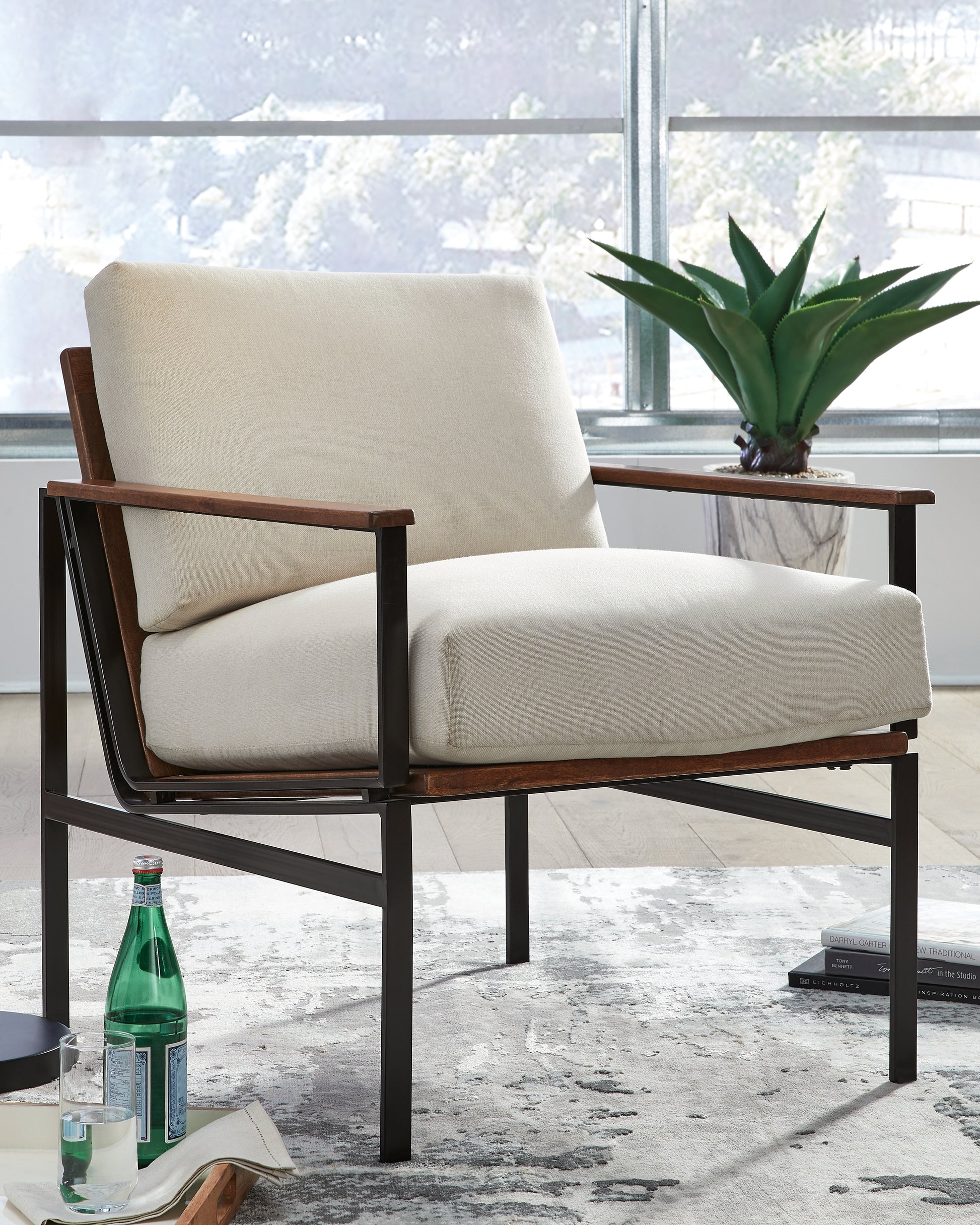 Cape Furniture Outlet - Ashley Furniture - Tilden Accent Chair - Accent Chair / Ivory/Brown - A3000271