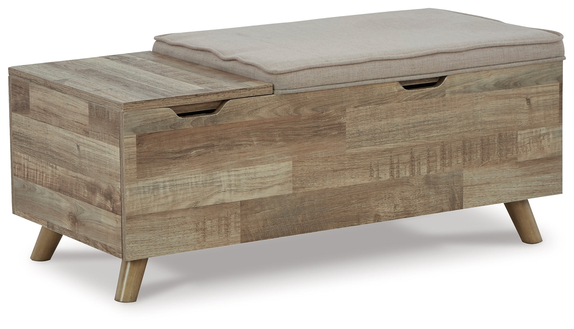 Cape Furniture Outlet - Ashley Furniture - Gerdanet Storage Bench - Storage Bench / Beige/Brown / 39"W x 19"D x 17"H - A3000318