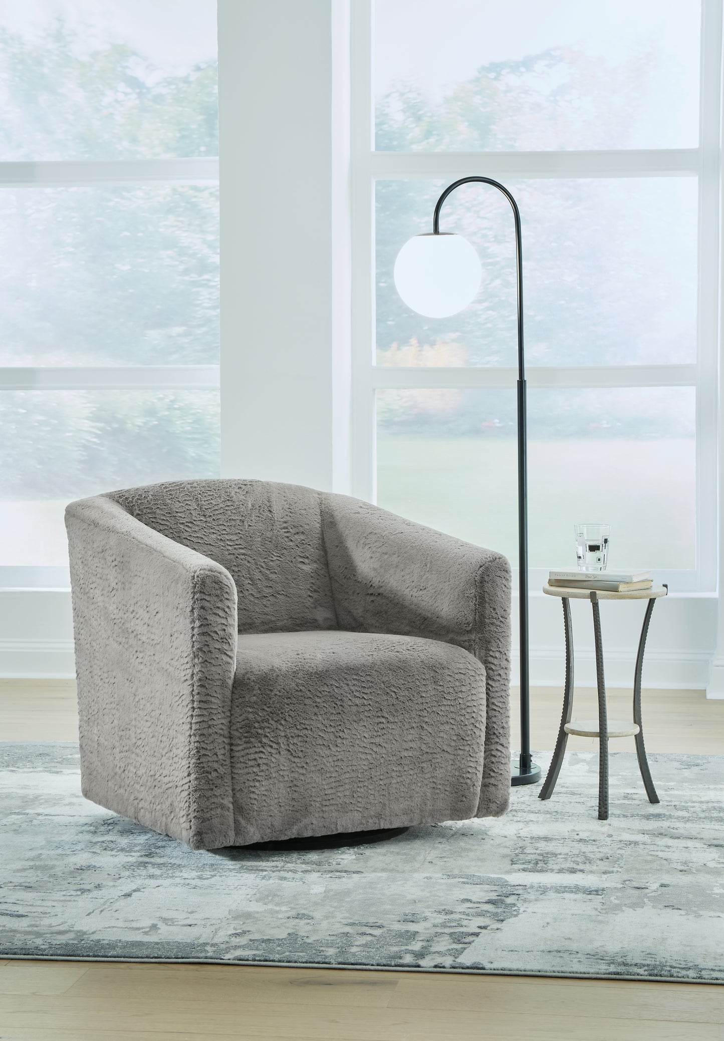 Cape Furniture Outlet - Ashley Furniture - Bramner Accent Chair - Swivel Accent Chair / Charcoal - A3000330