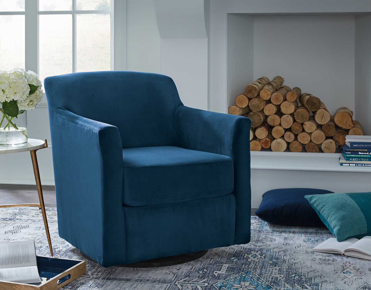 Cape Furniture Outlet - Ashley Furniture - Bradney Swivel Accent Chair - Swivel Accent Chair / Ink - A3000602