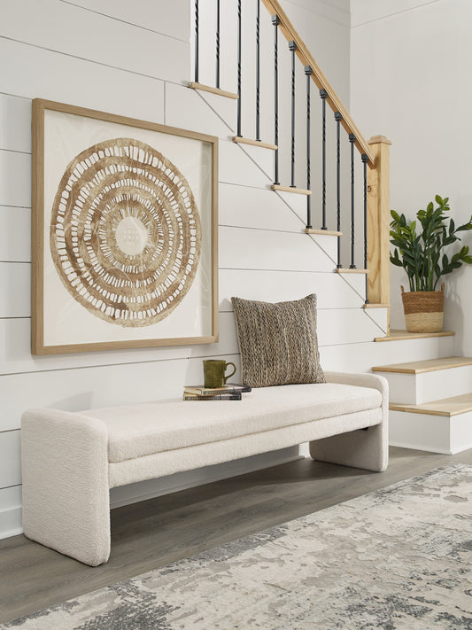Cape Furniture Outlet - Ashley Furniture - Lembertson Accent Bench - Accent Bench / Ecru / 70"W x 18"D x 19"H - A3000714