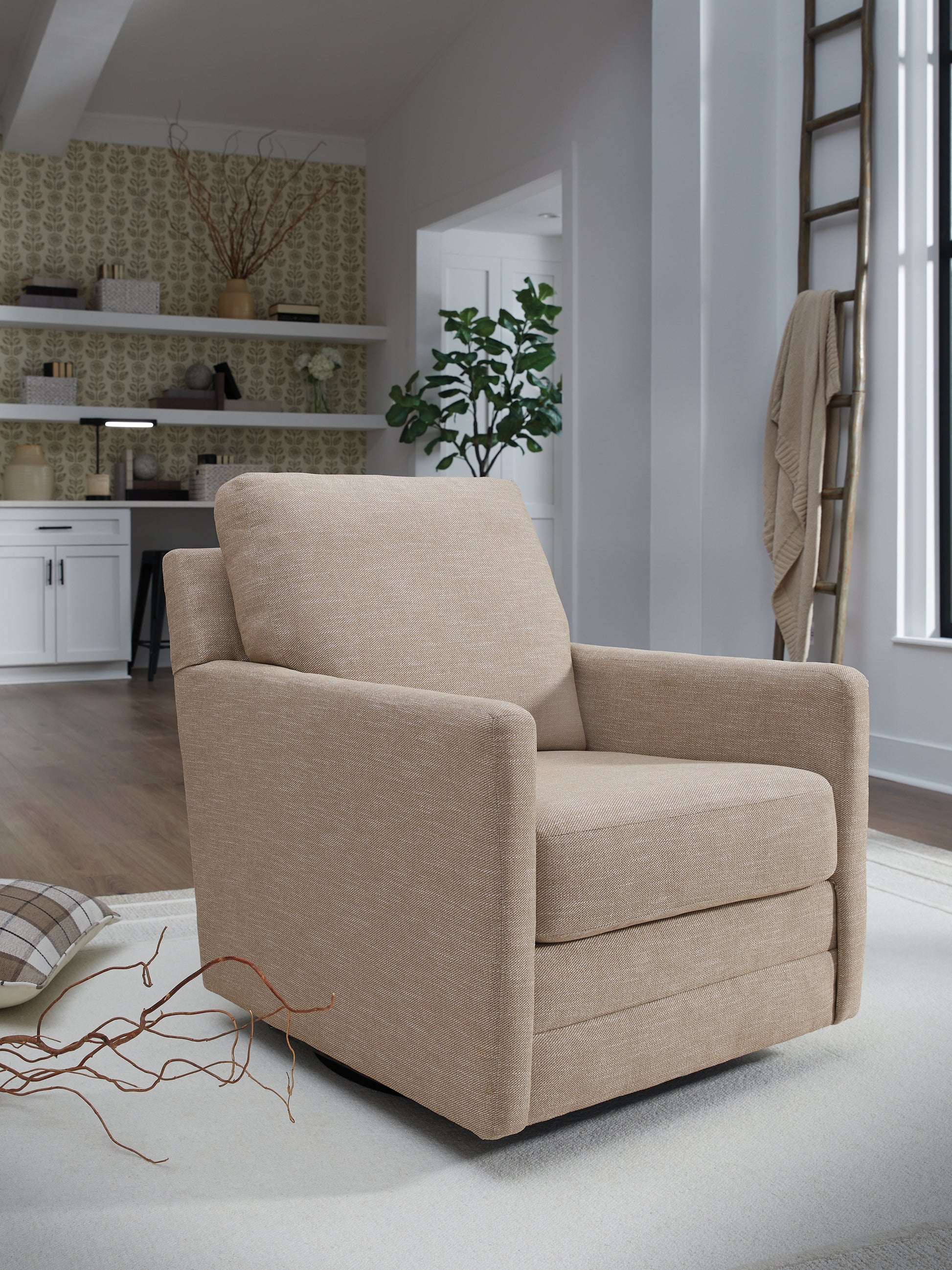 Cape Furniture Outlet - Ashley Furniture - Freybourne Next-Gen Nuvella Swivel Accent Chair - Swivel Accent Chair / Pewter - A3000737