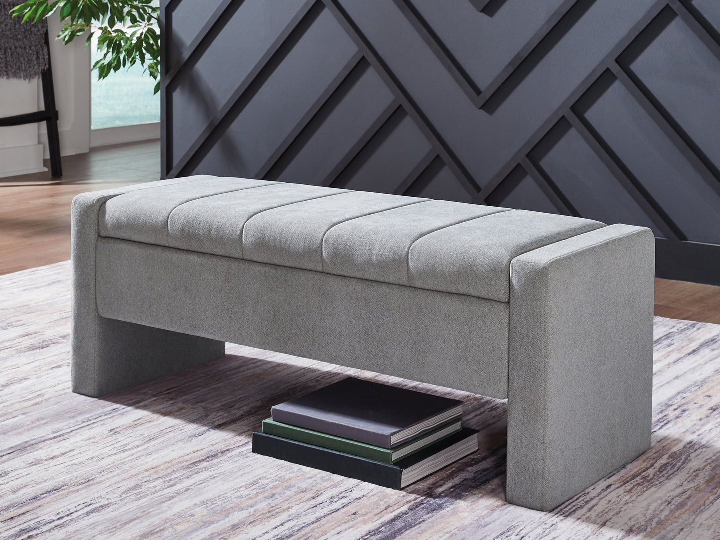 Cape Furniture Outlet - Ashley Furniture - Akselman Storage Bench - Storage Bench / Gray / 50"W x 19"D x 19"H - A3000744