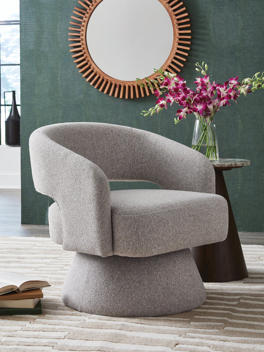 Cape Furniture Outlet - Ashley Furniture - Nashkins Swivel Accent Chair - Swivel Accent Chair / Pebble - A3000757