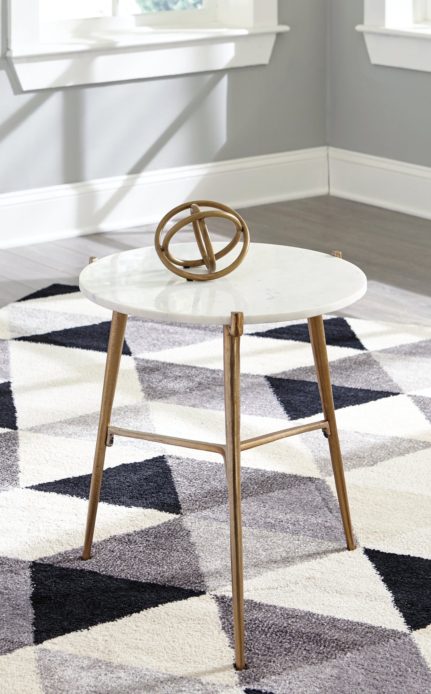 Cape Furniture Outlet - Ashley Furniture - Chadton Accent Table - Accent Table / White/Gold Finish - A4000004