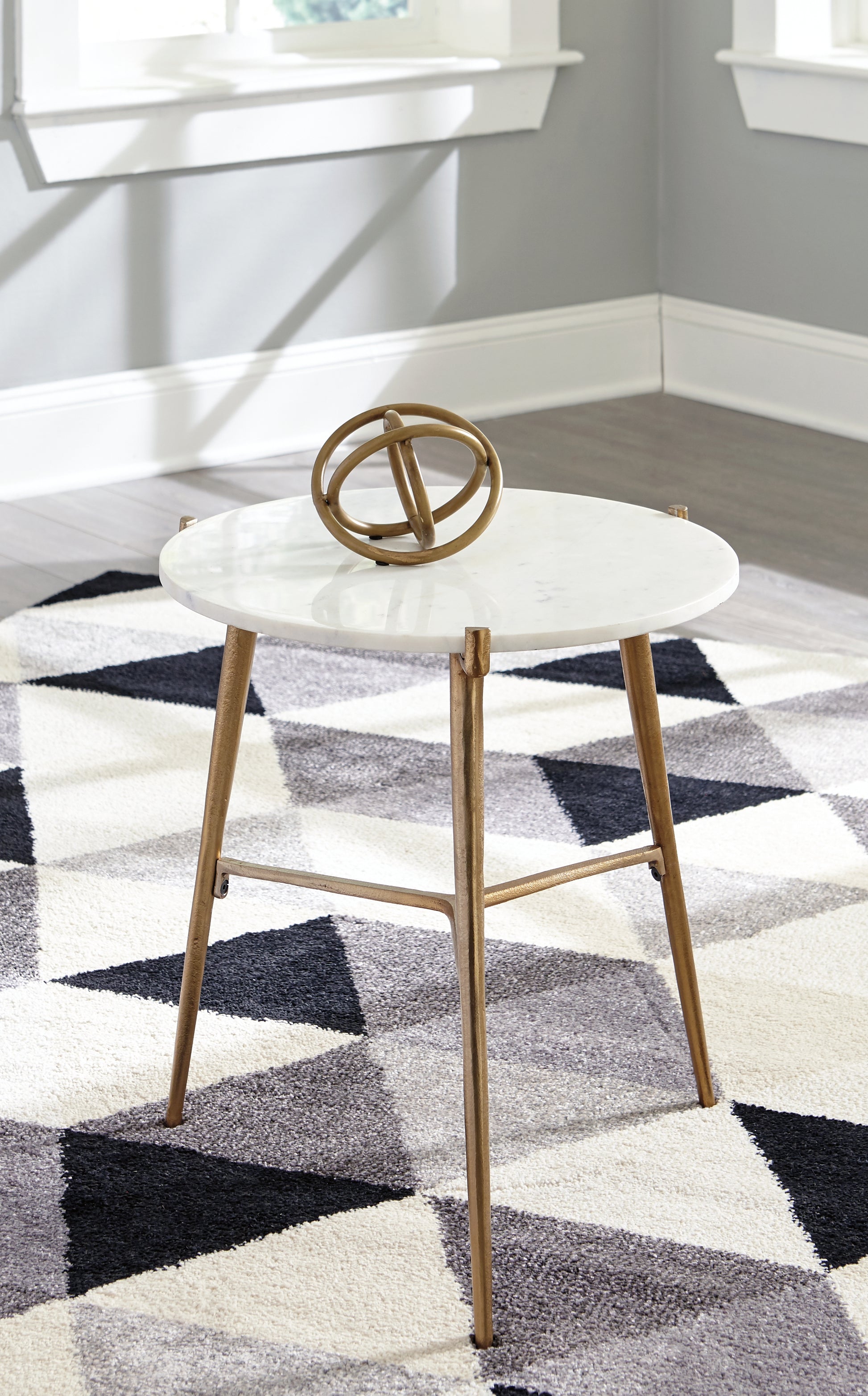 Cape Furniture Outlet - Ashley Furniture - Chadton Accent Table - Accent Table / White/Gold Finish - A4000004