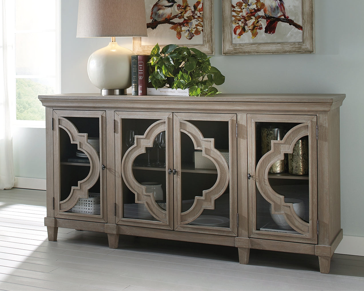 Cape Furniture Outlet - Ashley Furniture - Fossil Ridge Accent Cabinet - Accent Cabinet / Gray - A4000037