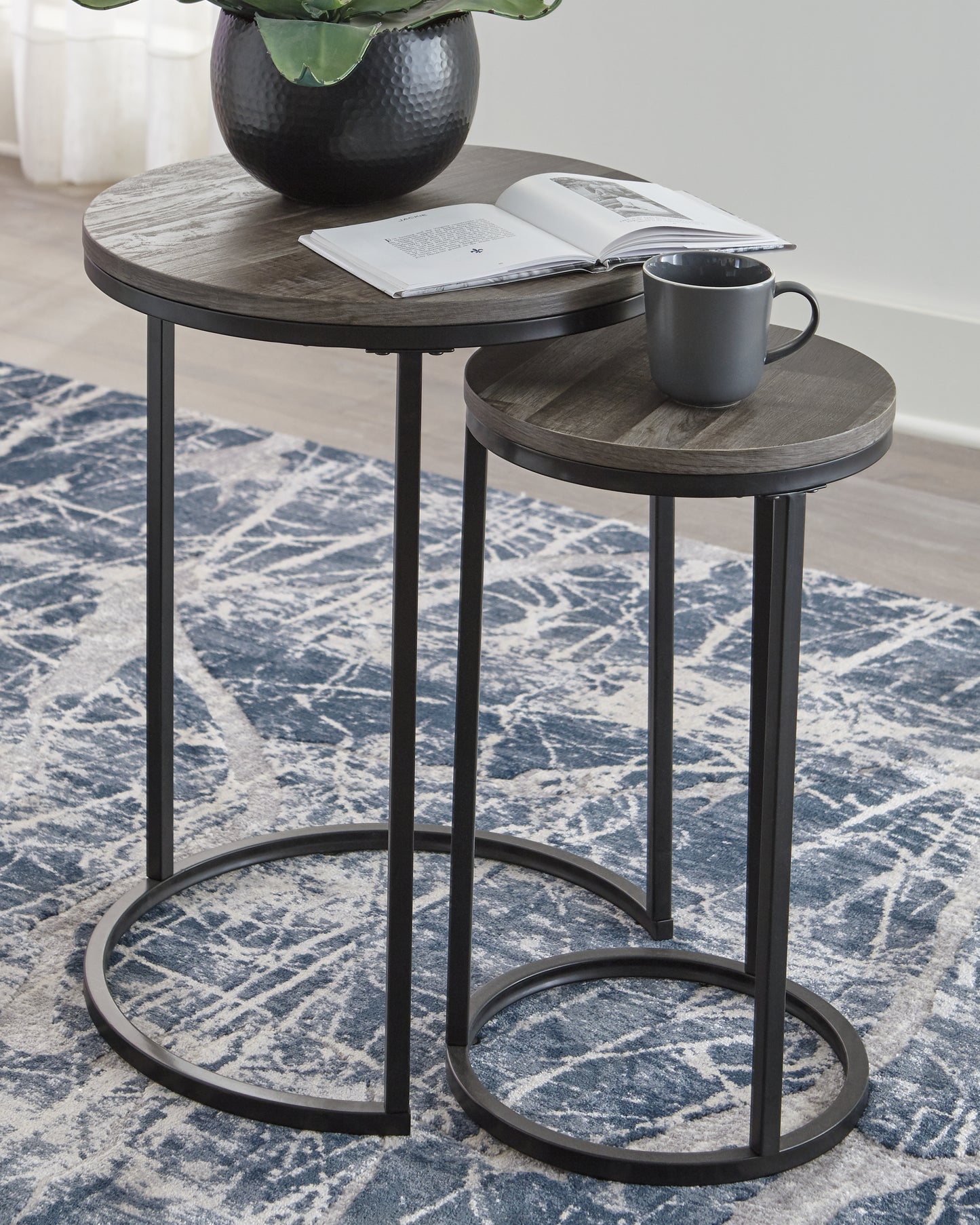 Cape Furniture Outlet - Ashley Furniture - Briarsboro Accent Table (Set of 2) - Accent Table Set (Set of 2) / Black/Gray - A4000231