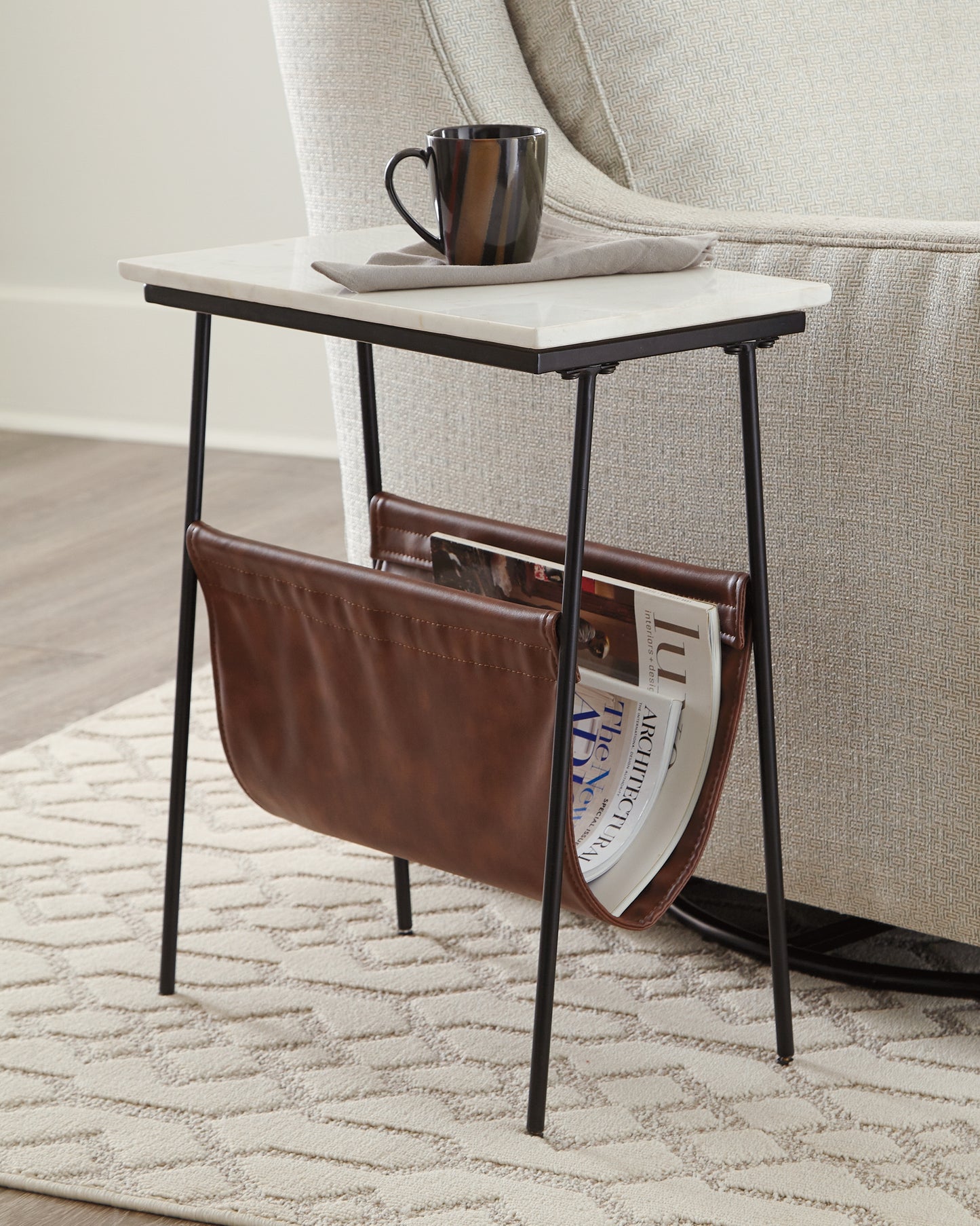 Cape Furniture Outlet - Ashley Furniture - Etanbury Accent Table - Accent Table / Brown/Black/White - A4000254