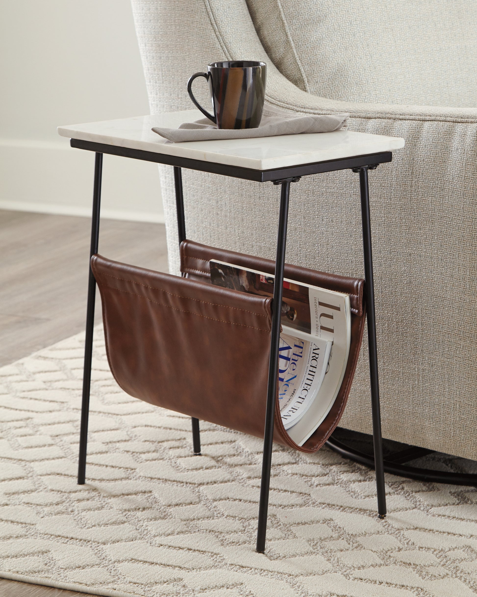 Cape Furniture Outlet - Ashley Furniture - Etanbury Accent Table - Accent Table / Brown/Black/White - A4000254