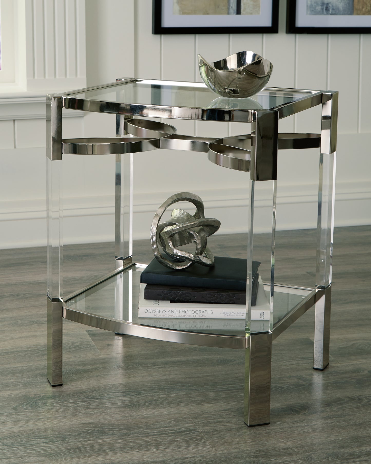 Cape Furniture Outlet - Ashley Furniture - Chaseton Accent Table - Accent Table / Clear/Silver Finish - A4000334