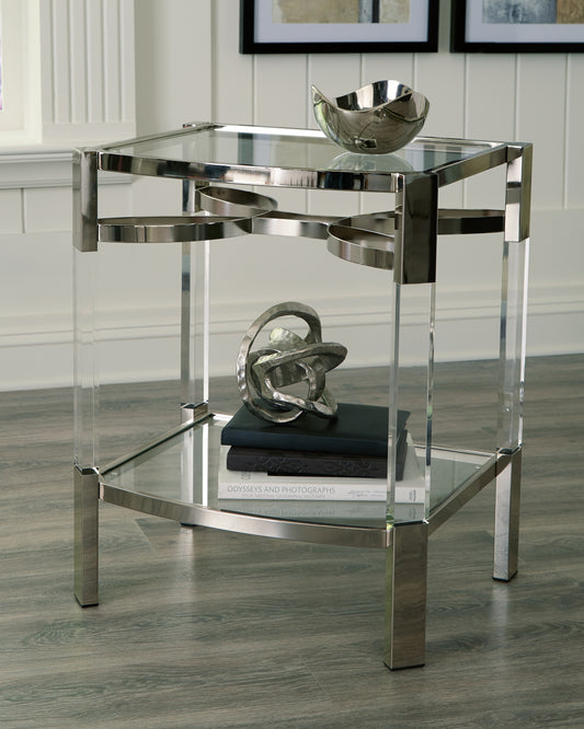 Cape Furniture Outlet - Ashley Furniture - Chaseton Accent Table - Accent Table / Clear/Silver Finish - A4000334