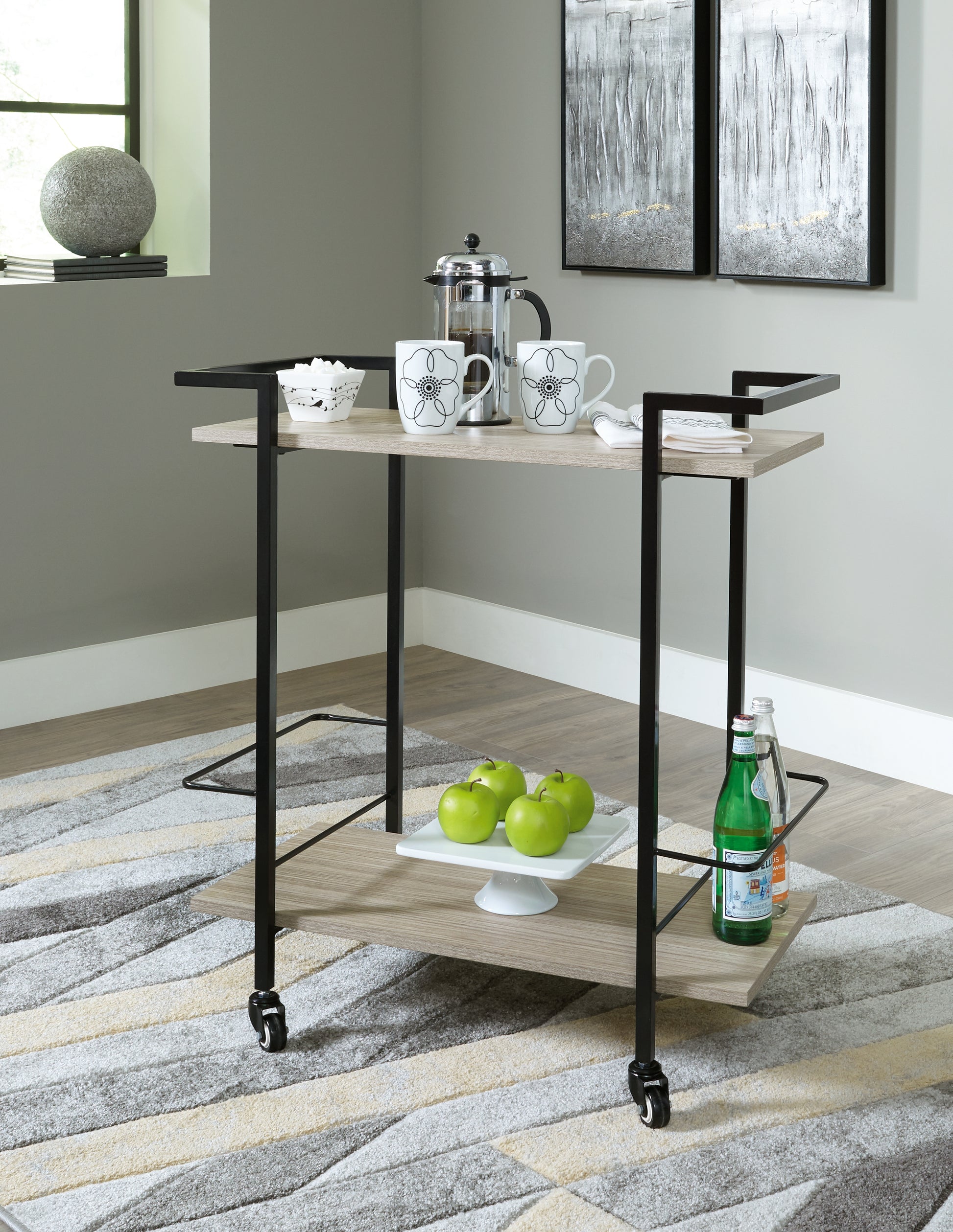 Cape Furniture Outlet - Ashley Furniture - Waylowe Bar Cart - Bar Cart / Brown/Black - A4000389