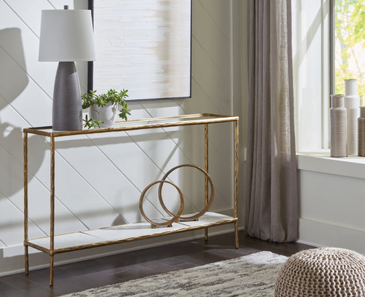 Cape Furniture Outlet - Ashley Furniture - Ryandale Console Sofa Table - Console Sofa Table / Antique Brass Finish - A4000443