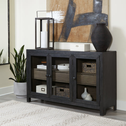 Cape Furniture Outlet - Ashley Furniture - Lenston Accent Cabinet - Accent Cabinet / Black/Gray - A4000508