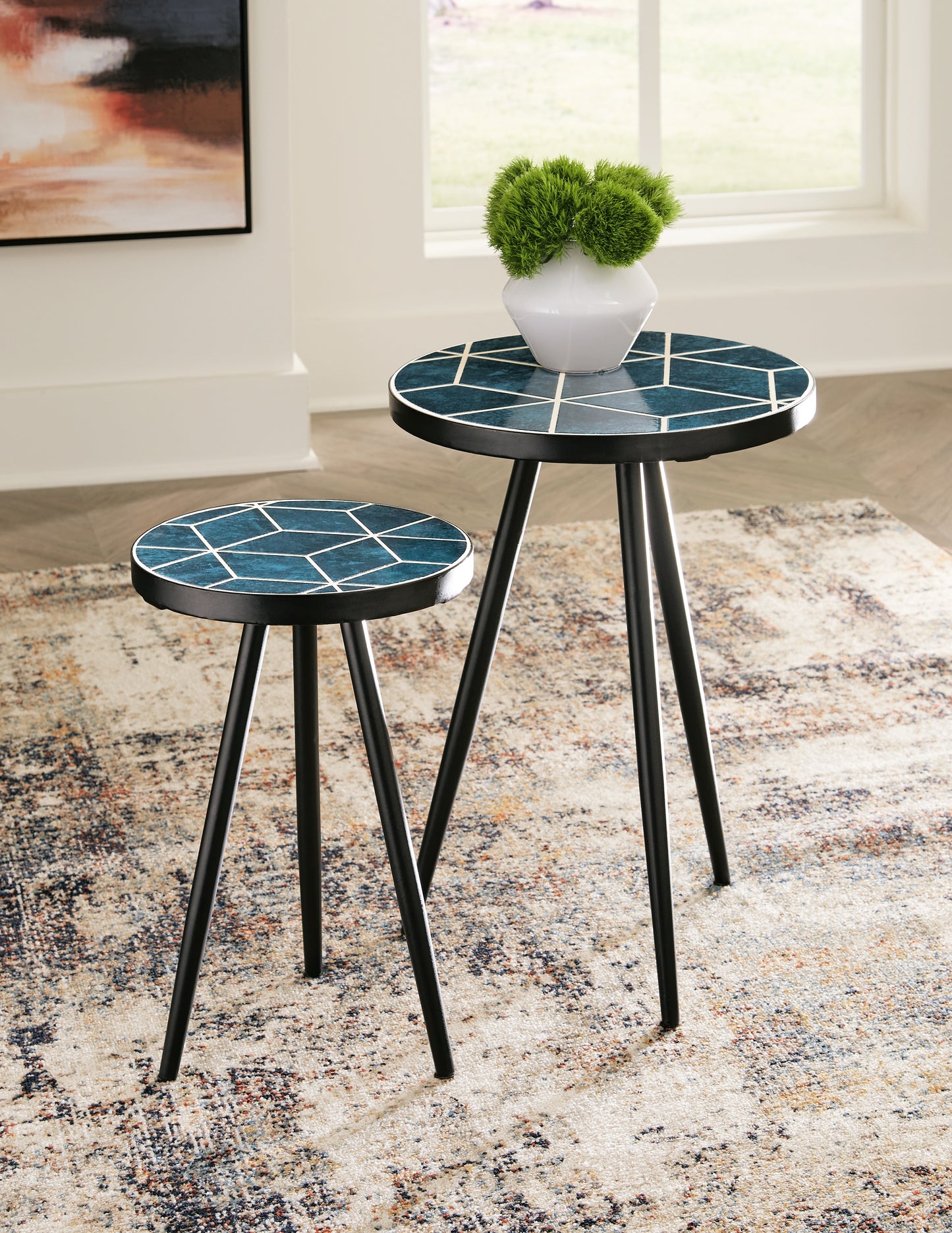 Cape Furniture Outlet - Ashley Furniture - Clairbelle Accent Table (Set of 2) - Accent Table (Set of 2) / Teal - A4000523