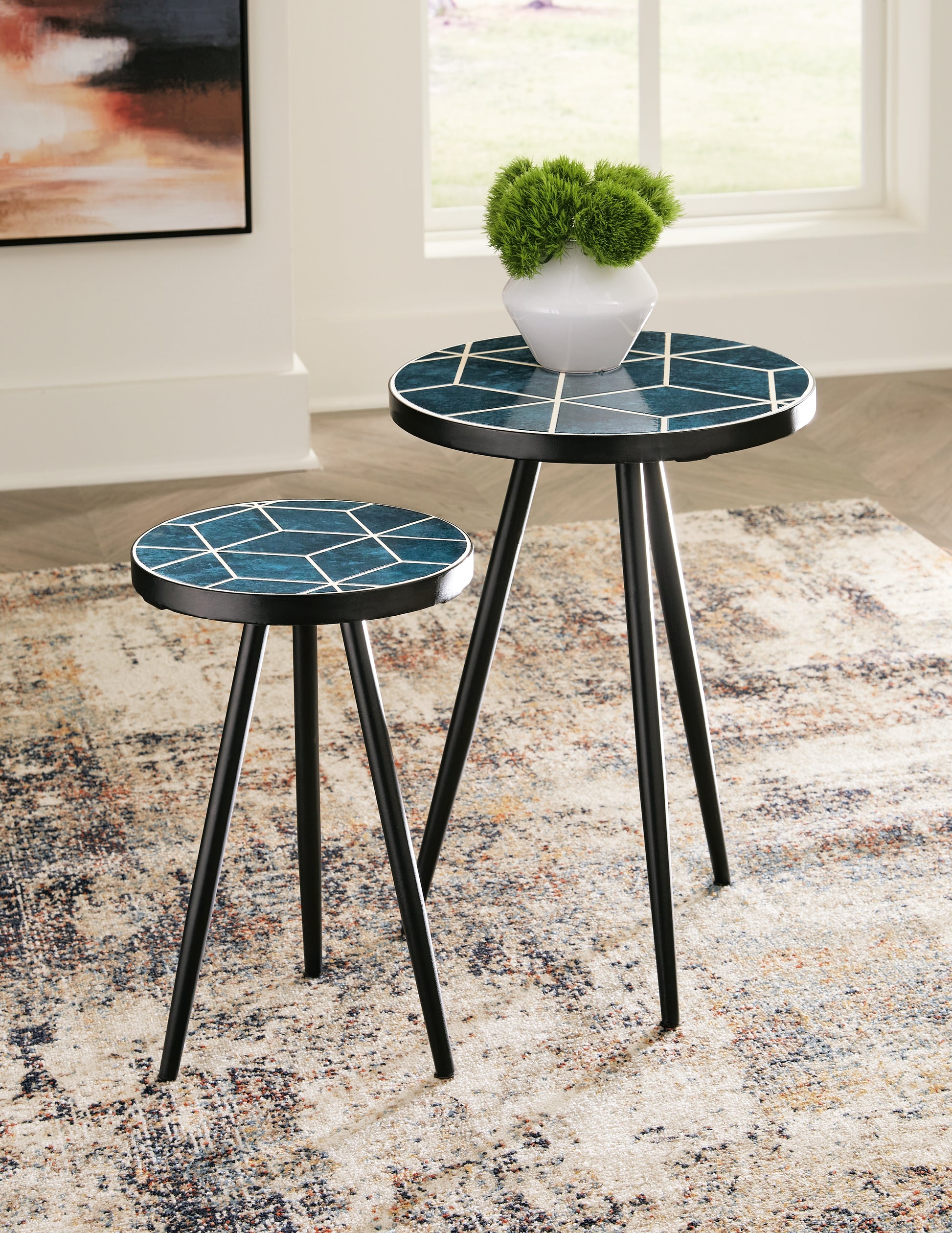 Cape Furniture Outlet - Ashley Furniture - Clairbelle Accent Table (Set of 2) - Accent Table (Set of 2) / Teal - A4000523