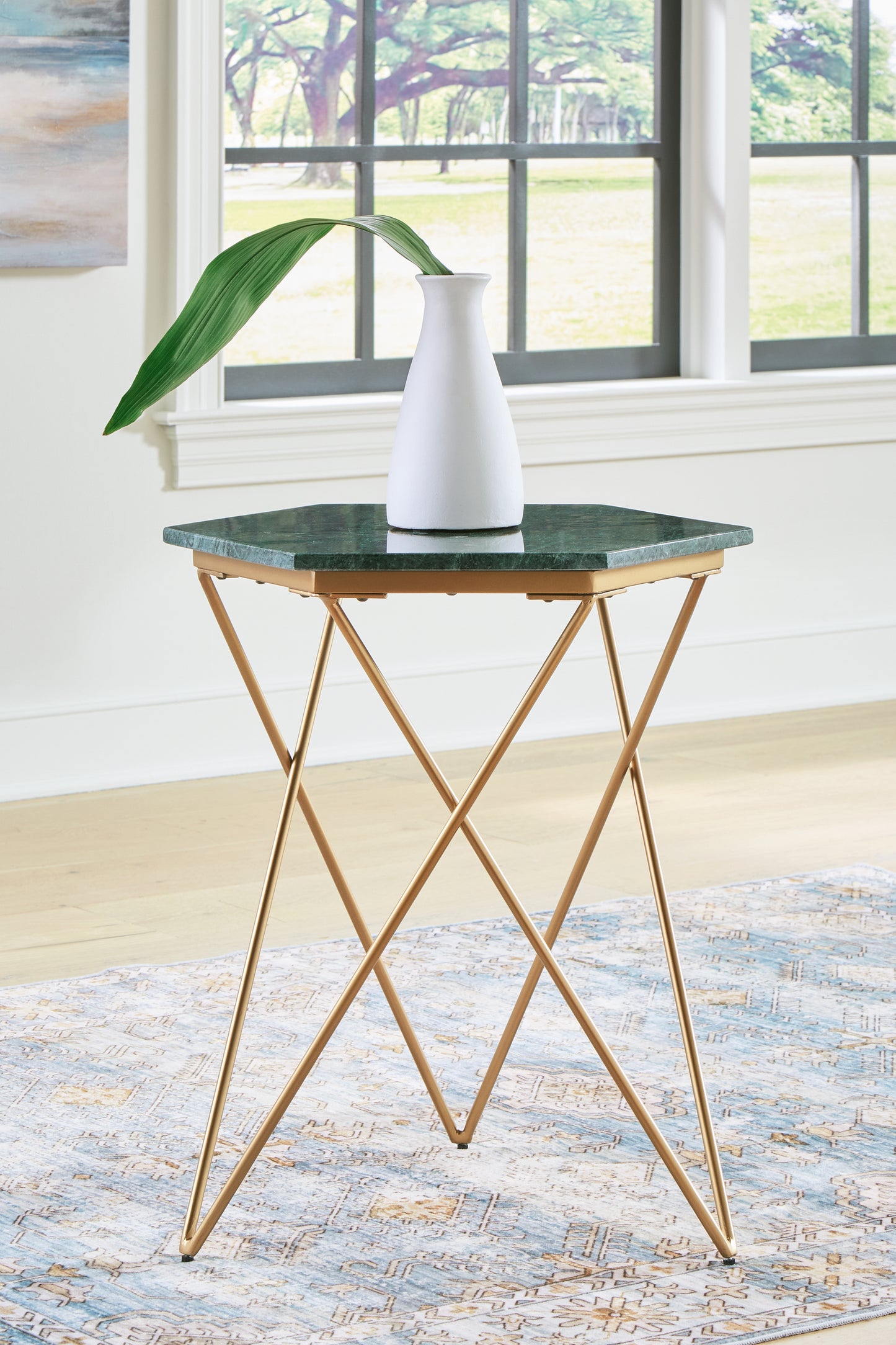 Cape Furniture Outlet - Ashley Furniture - Engelton Accent Table - Accent Table / Green/Gold - A4000526