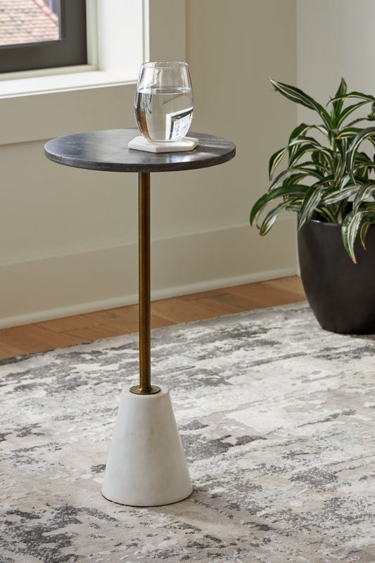 Cape Furniture Outlet - Ashley Furniture - Caramont Accent Table - Accent Table / Black/White/Gold Finish - A4000540