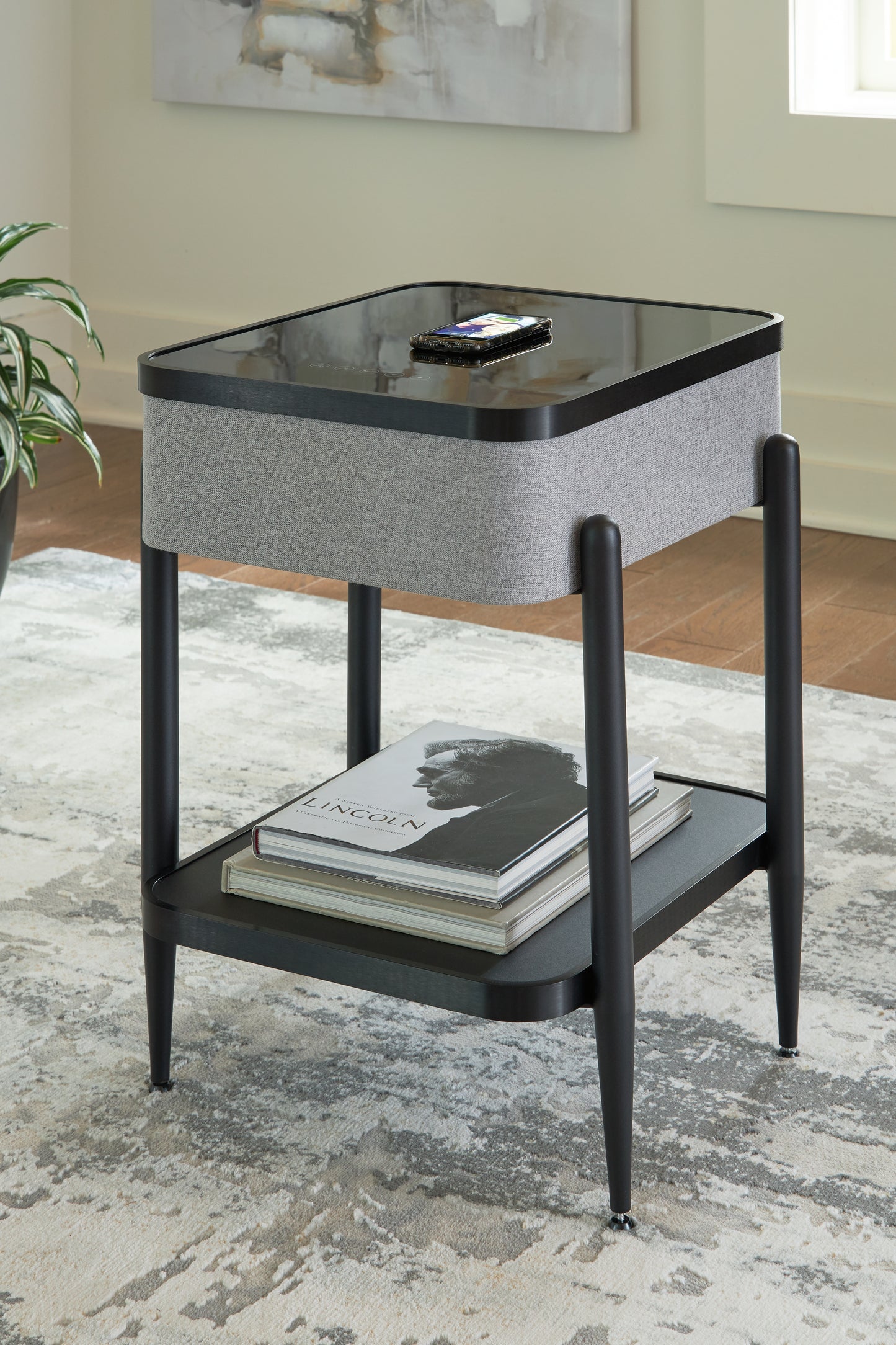 Cape Furniture Outlet - Ashley Furniture - Jorvalee Accent Table with Speaker - Accent Table with Speaker / Gray/Black - A4000550