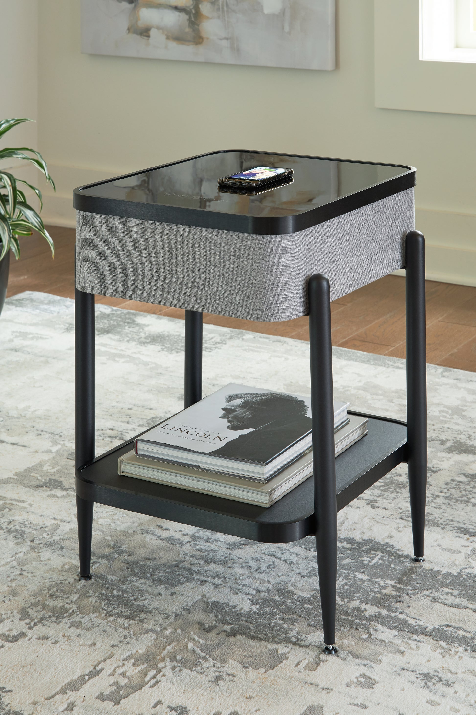 Cape Furniture Outlet - Ashley Furniture - Jorvalee Accent Table with Speaker - Accent Table with Speaker / Gray/Black - A4000550