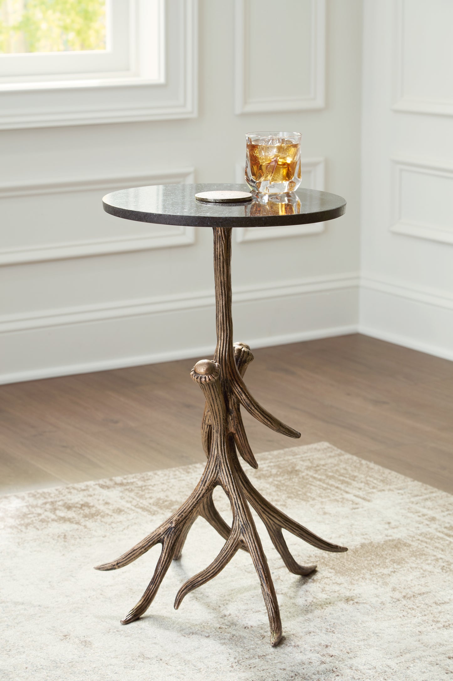 Cape Furniture Outlet - Ashley Furniture - Lemkins Accent Table - Accent Table / Black/Antique Gold Finish - A4000606