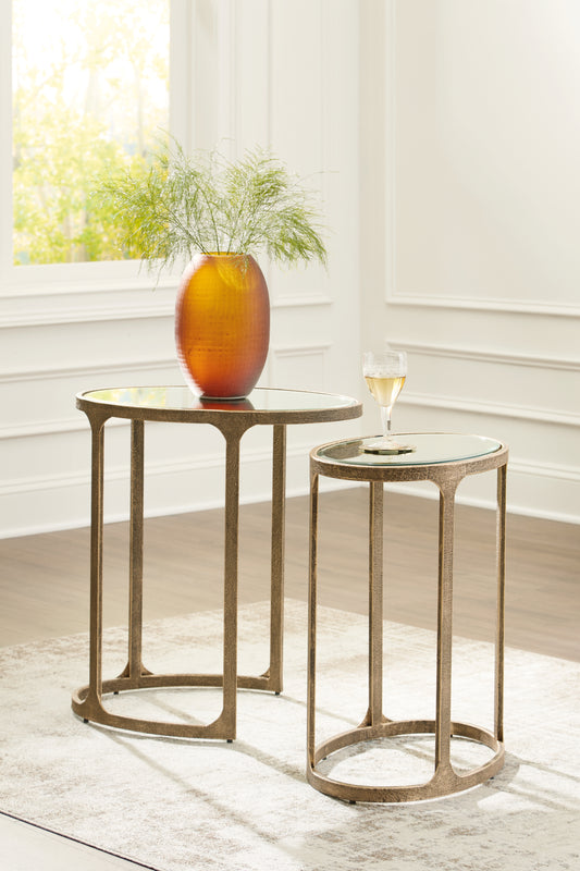 Cape Furniture Outlet - Ashley Furniture - Irmaleigh Accent Table (Set of 2) - Accent Table Set (Set of 2) / Antique Gold Finish - A4000624