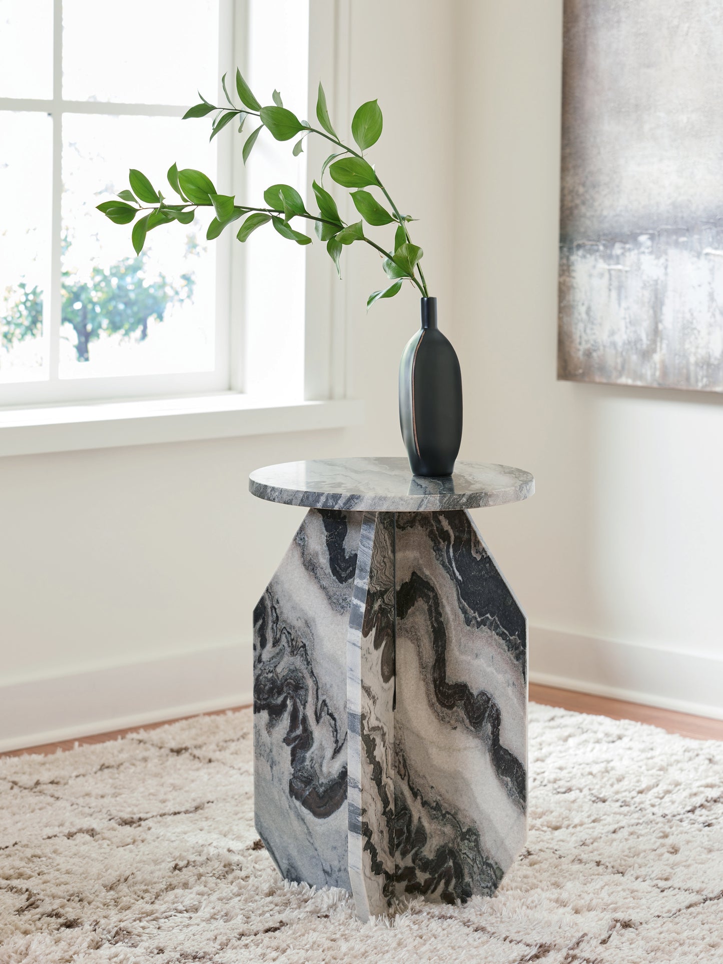 Cape Furniture Outlet - Ashley Furniture - Wrenlane Accent Table - Accent Table / Black/White/Taupe - A4000646