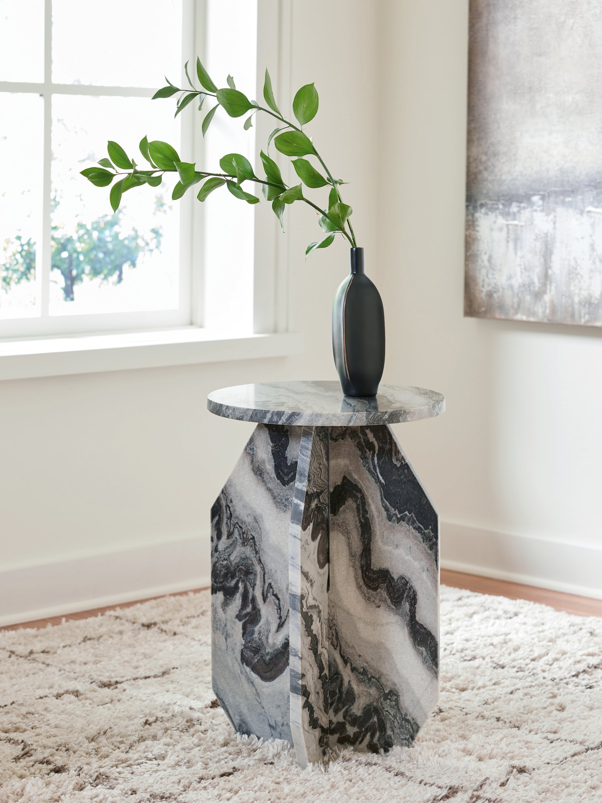Cape Furniture Outlet - Ashley Furniture - Wrenlane Accent Table - Accent Table / Black/White/Taupe - A4000646