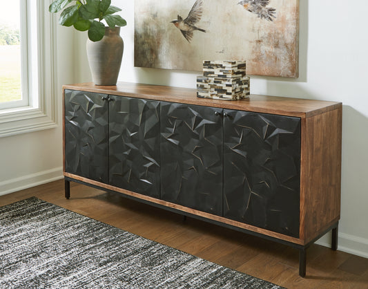 Cape Furniture Outlet - Ashley Furniture - Dorannby Accent Cabinet - Accent Cabinet / Black/Brown - A4000649