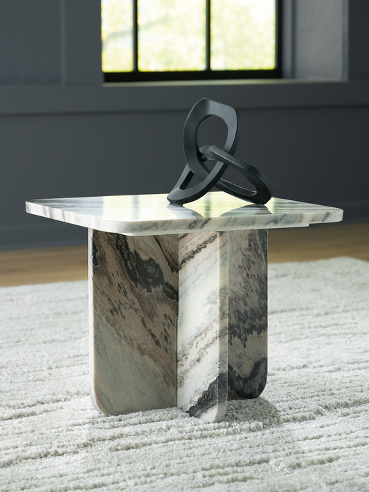 Cape Furniture Outlet - Ashley Furniture - Baretton Accent Coffee Table - Accent Cocktail Table / Black/White/Taupe - A4000671