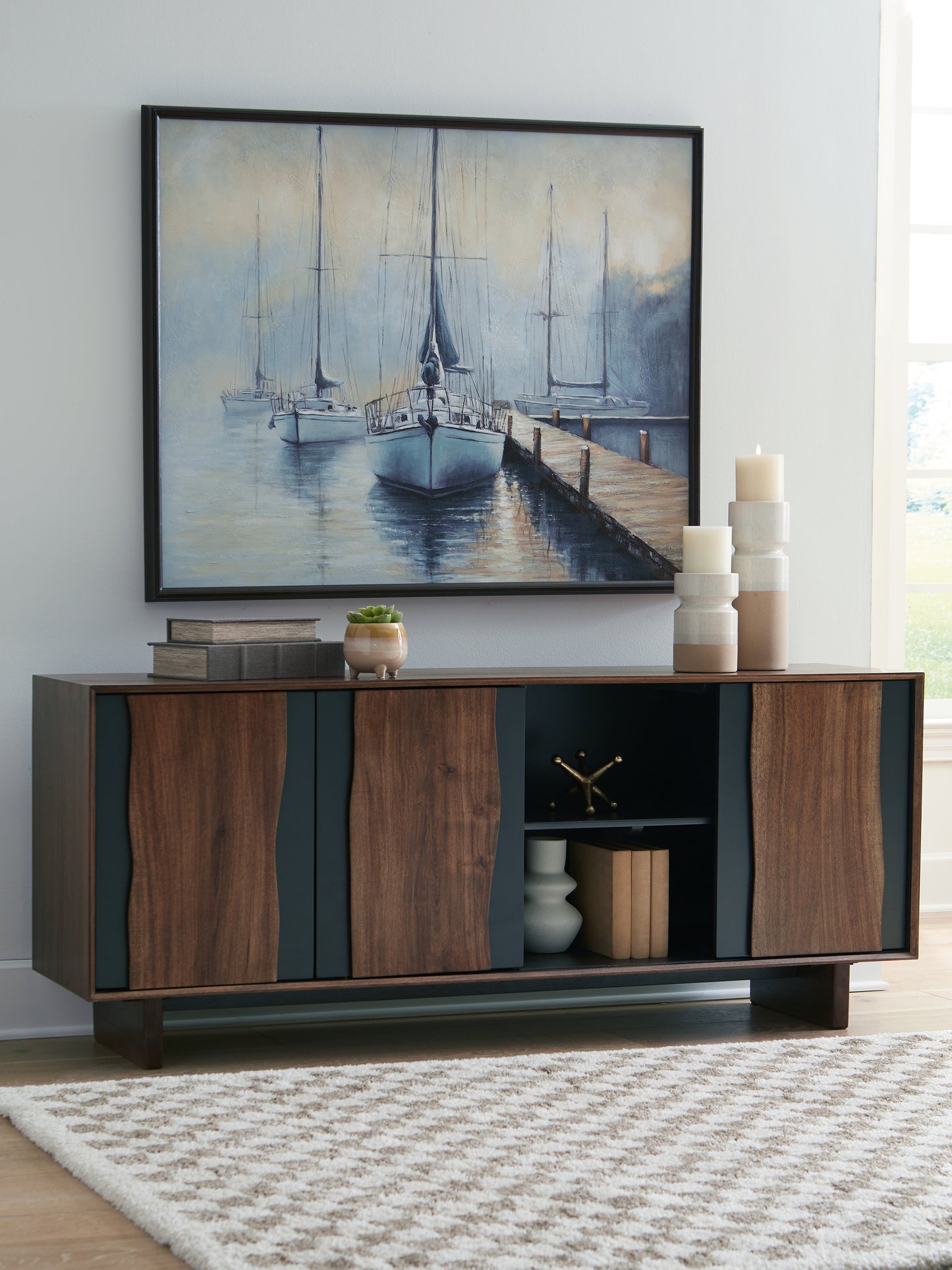 Cape Furniture Outlet - Ashley Furniture - Welby Accent Cabinet - Accent Cabinet / Brown/Charcoal - A4000679