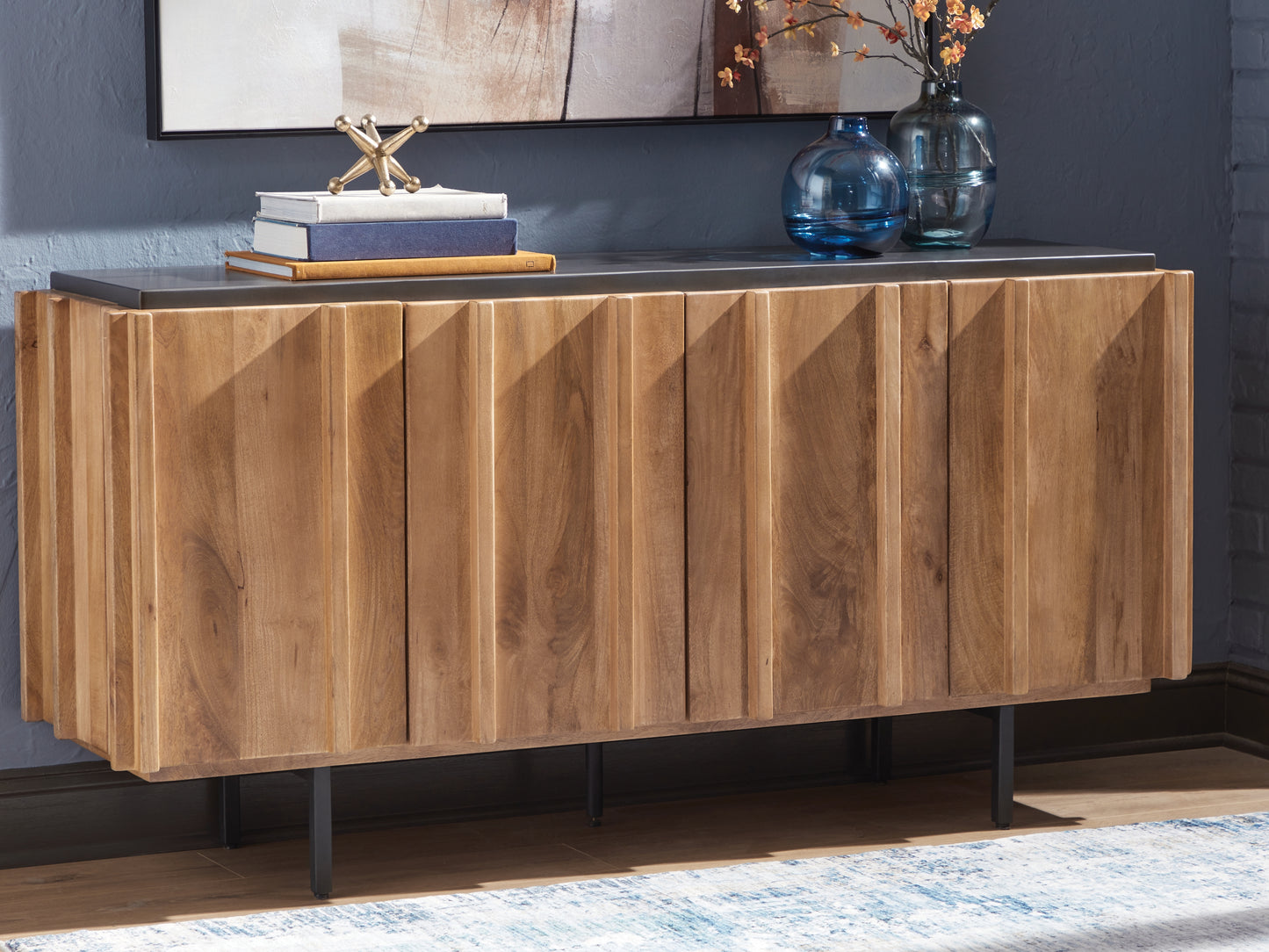 Cape Furniture Outlet - Ashley Furniture - Quintavious Accent Cabinet - Accent Cabinet / Brown/Charcoal - A4000685