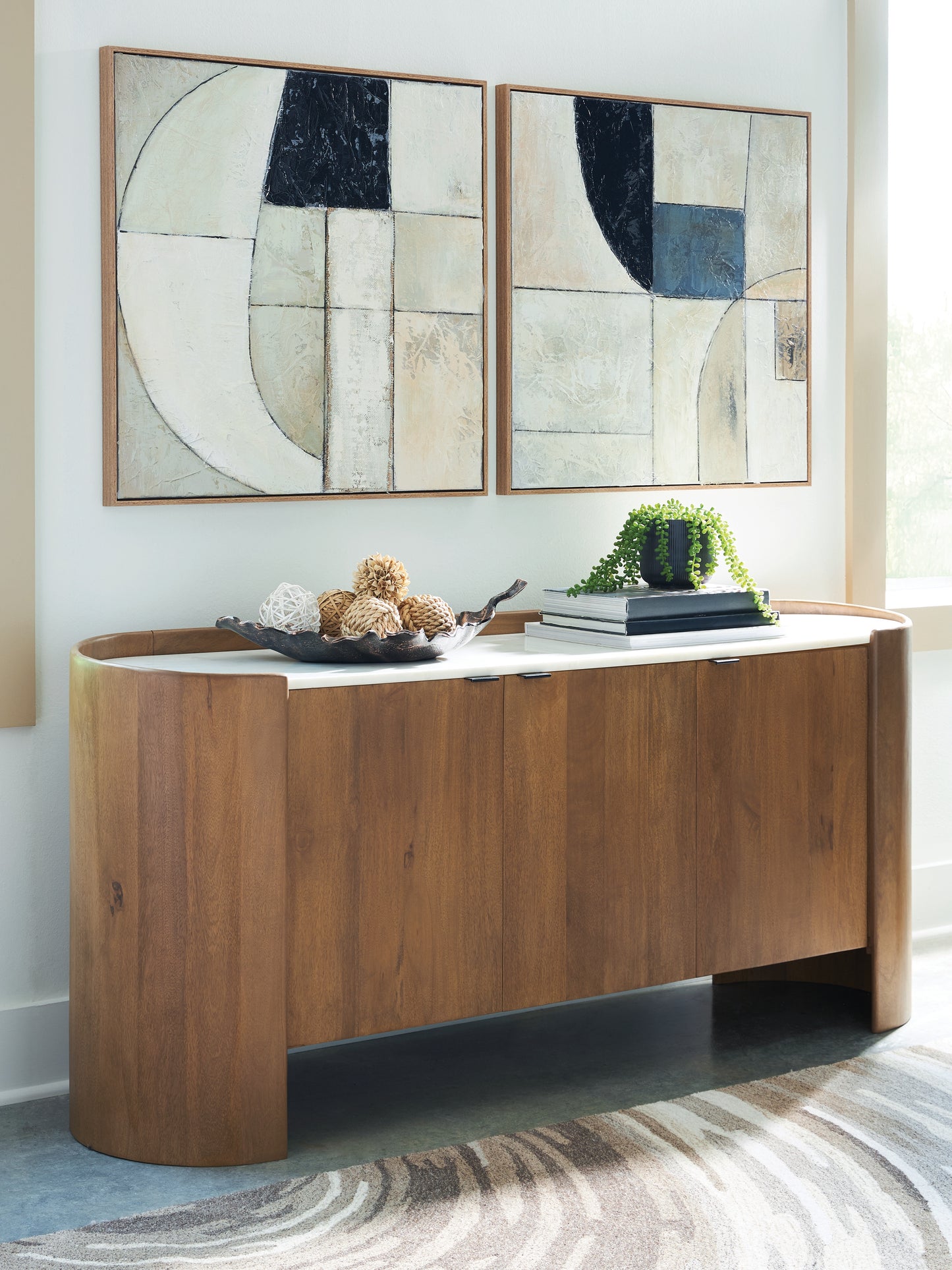 Cape Furniture Outlet - Ashley Furniture - Fitzroy Accent Cabinet - Accent Cabinet / Brown/White - A4000688