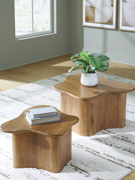 Cape Furniture Outlet - Ashley Furniture - Abeford Accent Coffee Table (Set of 2) - Accent Cocktail TBL Set (Set of 2) / Brown - A4000711